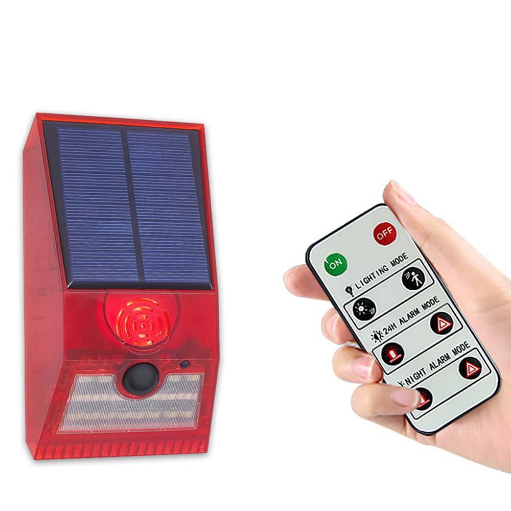 Home Security Lights Outdoors - Multifunctional Solar Alarm Light Remote Control