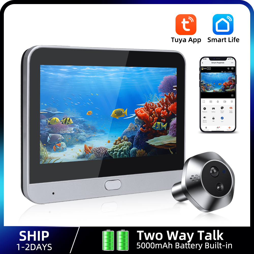 Home Security Adt - 1080P WiFi Peephole Tuya Smart Peephole