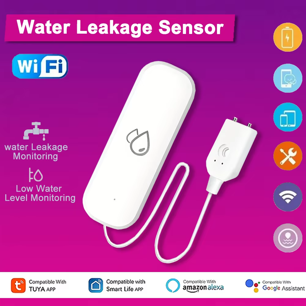 Home Security Monitoring - Tuya WiFi Water Leakage Alarm Sensor