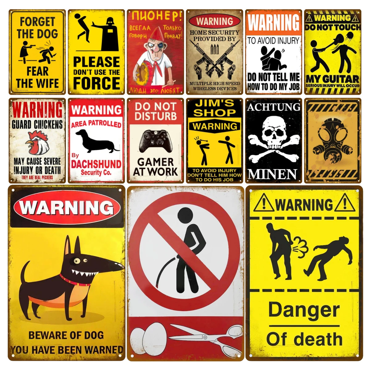 HD Metal Tin Sign Vintage Funn - Home Security Quotes ulasan dan harga