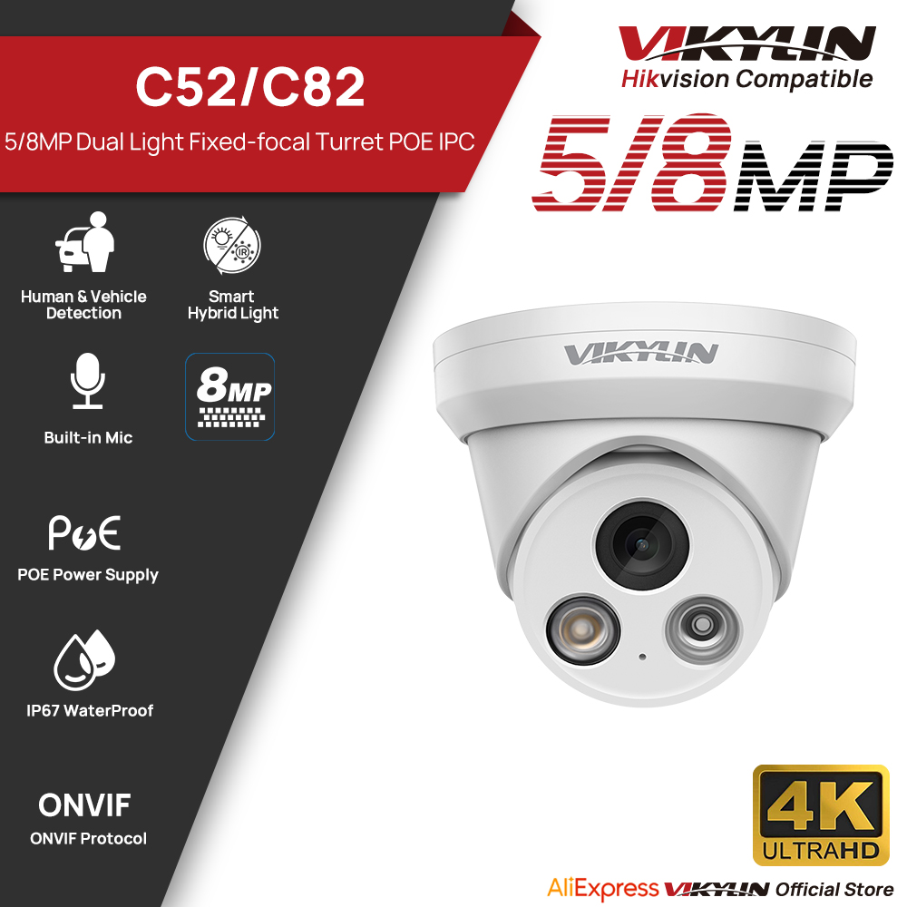 VIKYLIN 5/8MP 4K IP Camera Dua - Home Security Lights Outdoors ulasan dan harga
