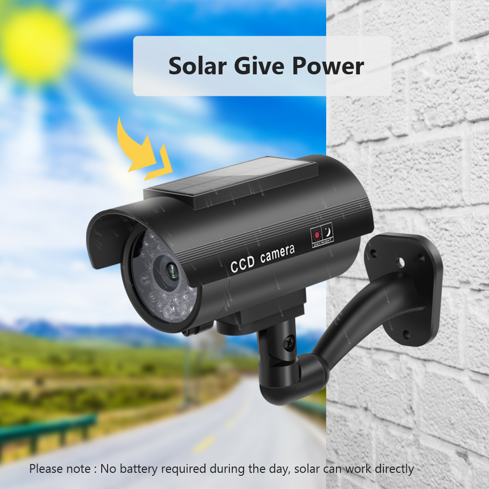Solar Panel Dummy Surveillance - Home Security Lights Outdoors ulasan dan harga