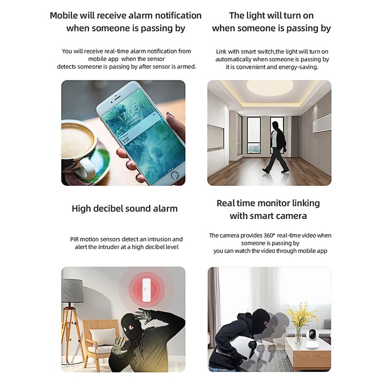 Tuya WiFi Zigbee PIR Motion Se - Home Security With Ai ulasan dan harga