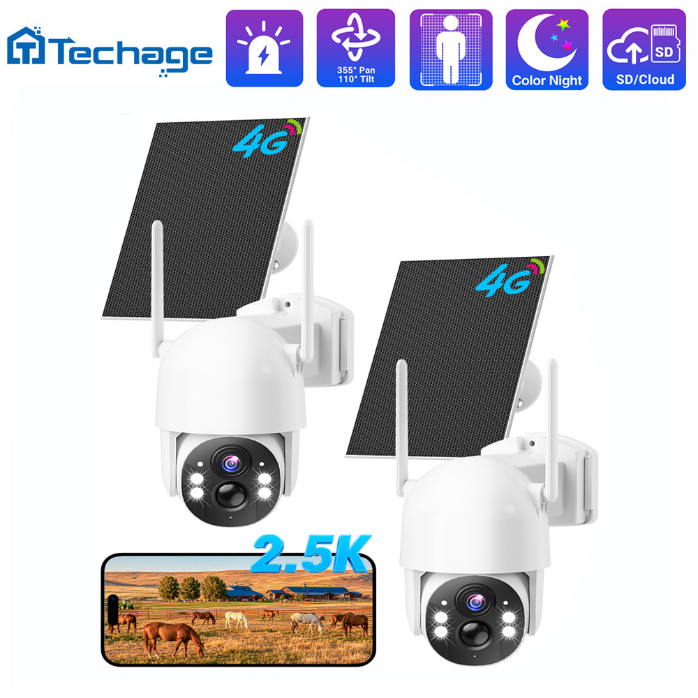 Techage 4G LTE cellular solar  - Home Security With Ai ulasan dan harga