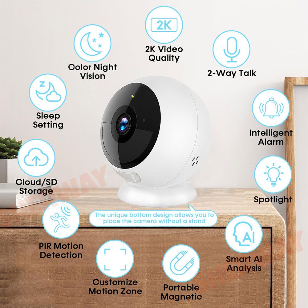 5MP 2K Magnetic Battery Securi - Home Security Premium ulasan dan harga