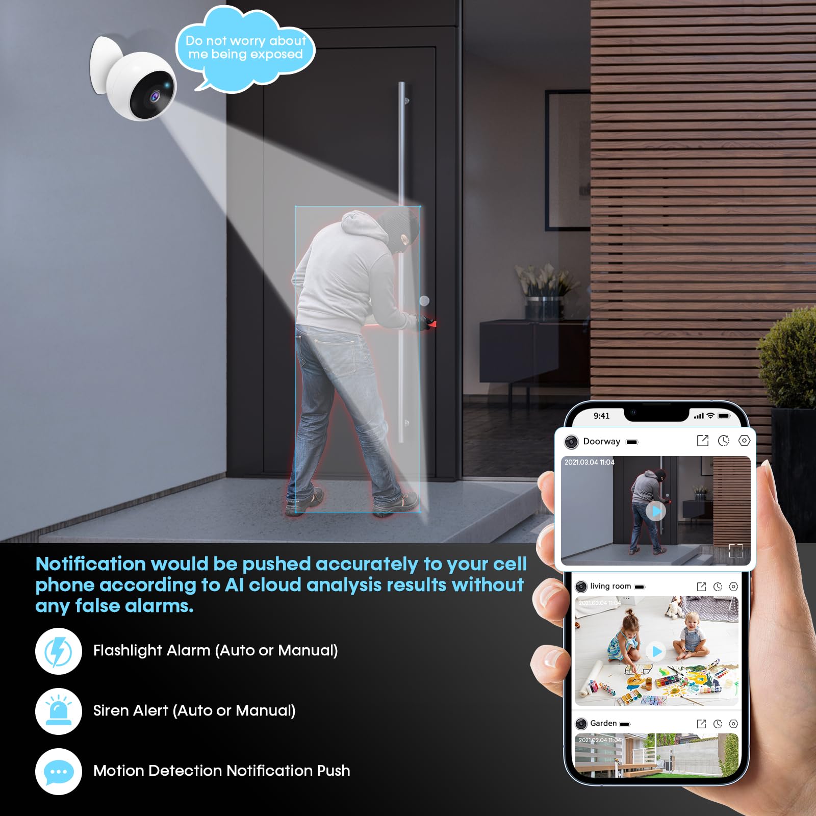 5MP 2K Magnetic Battery Securi - Home Security Premium ulasan dan harga
