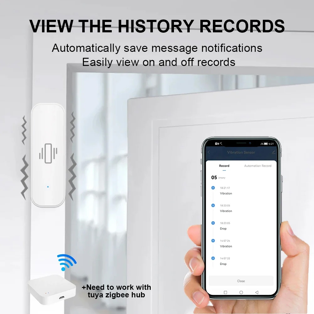 Smart ZigBee Vibration Sensor  - Home Security App ulasan dan harga