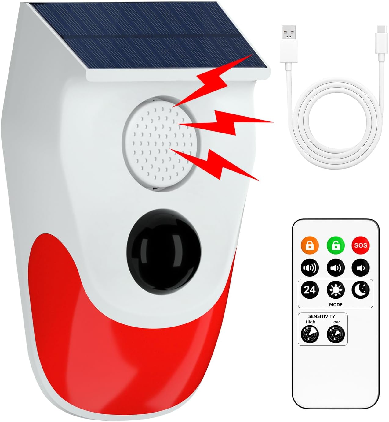 Solar Motion Sensor Outdoor Al - Home Security Lights Outdoors ulasan dan harga