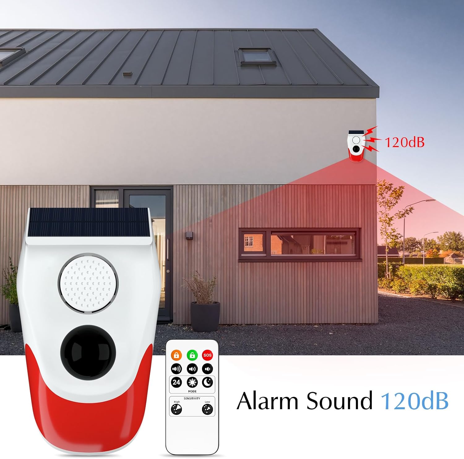 Solar Motion Sensor Outdoor Al - Home Security Lights Outdoors ulasan dan harga