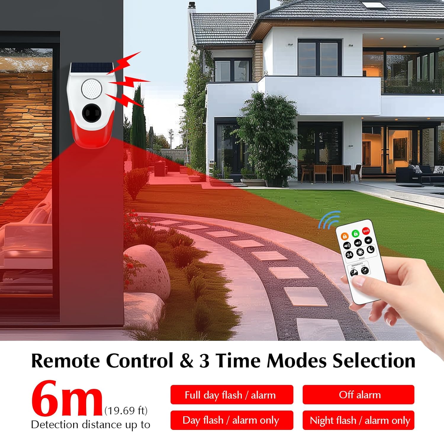 Solar Motion Sensor Outdoor Al - Home Security Lights Outdoors ulasan dan harga