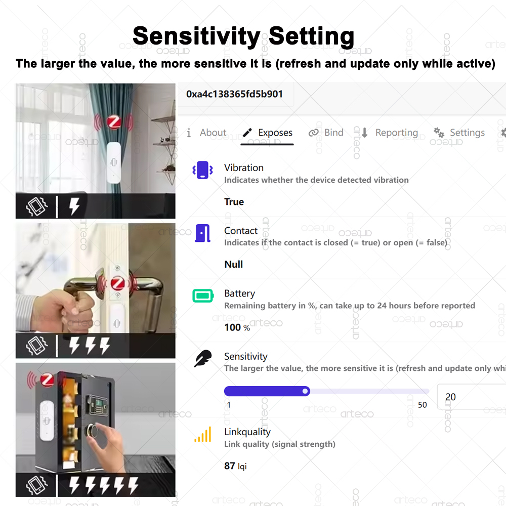 Smart ZigBee 3.0 Vibration Sen - Home Security App ulasan dan harga