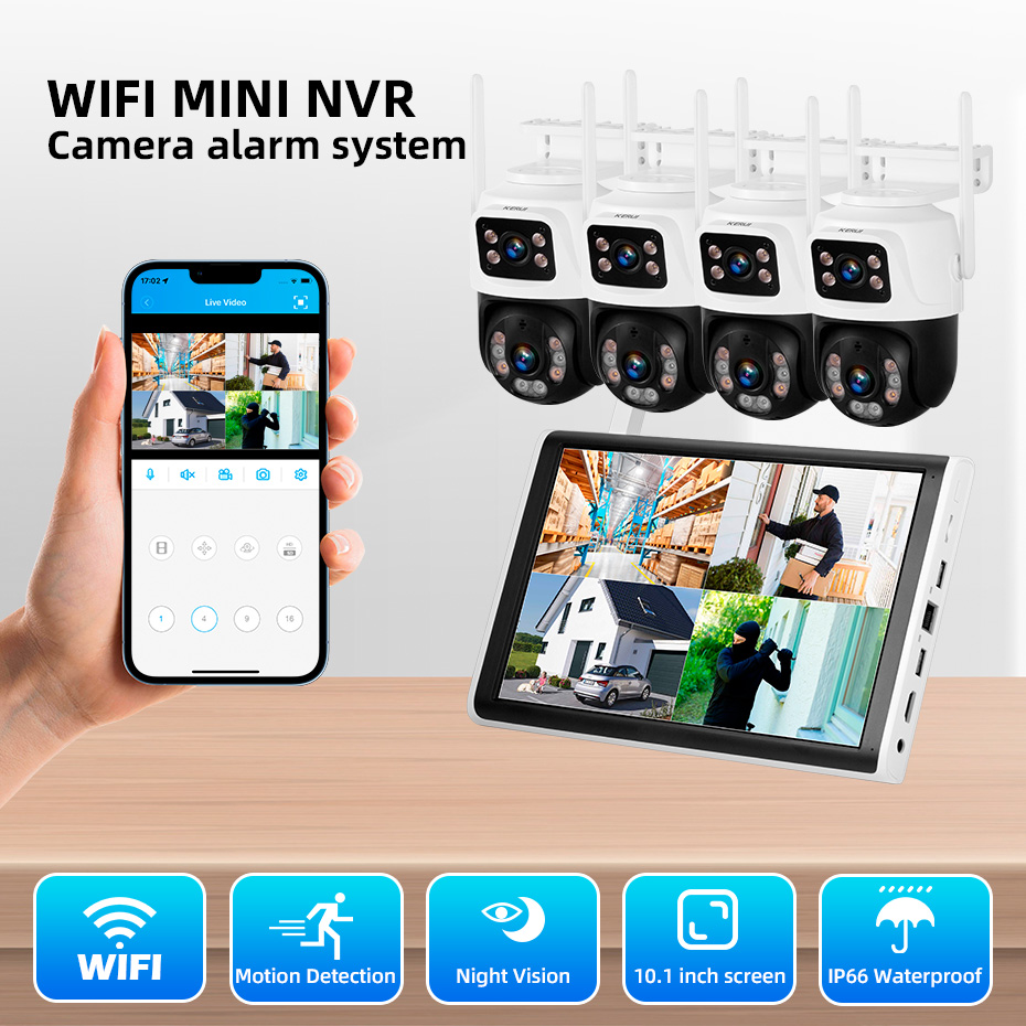 KERUI 6MP HD H.265 PTZ WIFI IP - Home Security Monitoring ulasan dan harga
