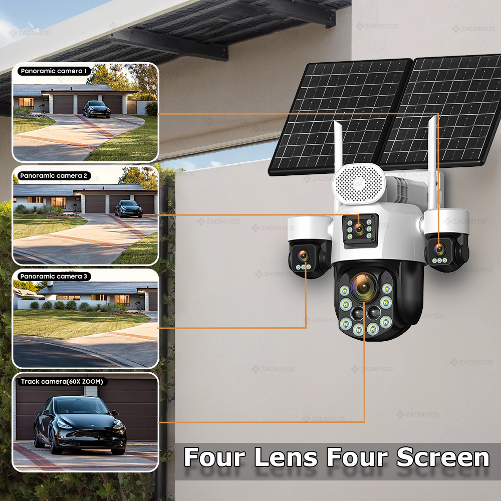 4 Lens Outdoor 360° Surveillan - Home Security Adt ulasan dan harga