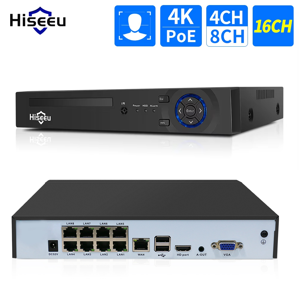 Hiseeu 4CH 10CH 16CH 4K 8MP 5M - Home Security Camera ulasan dan harga