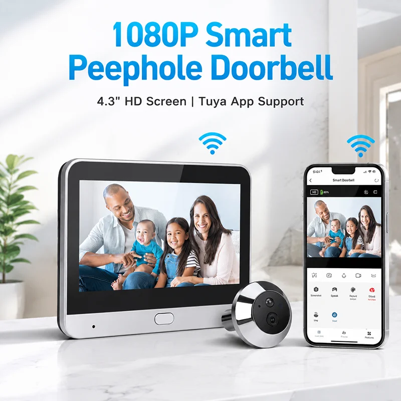 Tuya 3MP Smart WiFi Digital Do - Home Security Front Door Camera ulasan dan harga