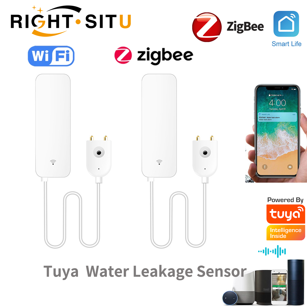 Tuya WiFi Water Leak Sensor, W - Home Security With Ai ulasan dan harga