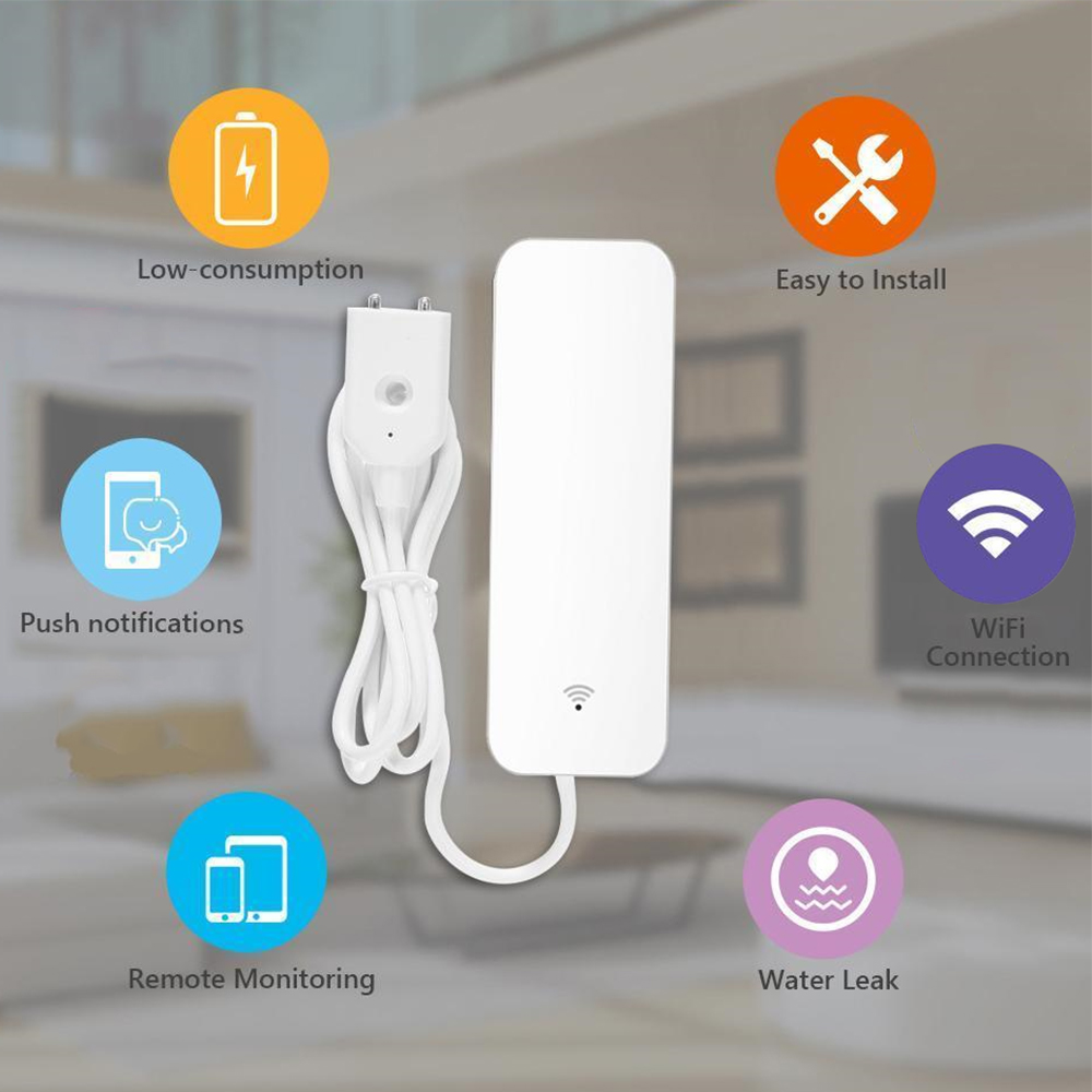 Tuya WiFi Water Leak Sensor, W - Home Security With Ai ulasan dan harga