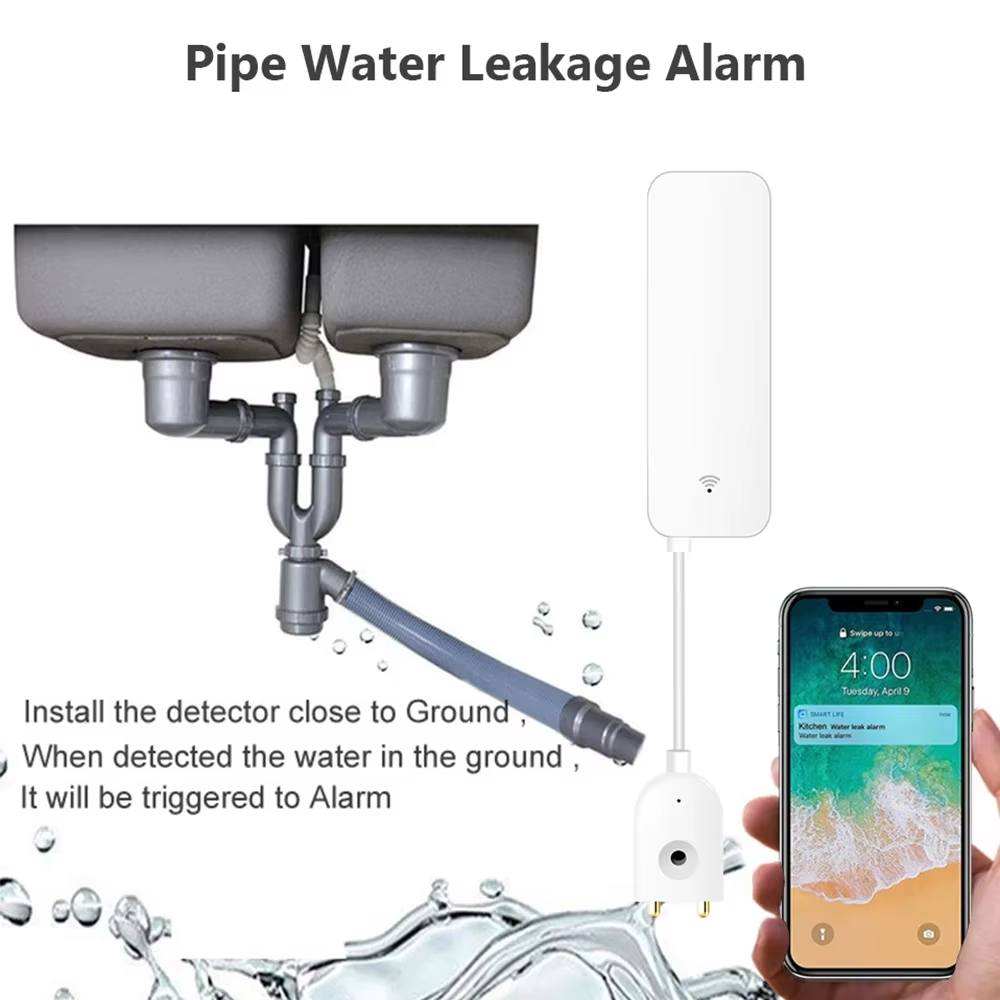 ZigBee WiFi Water Leak Sensor  - Home Security With Ai ulasan dan harga