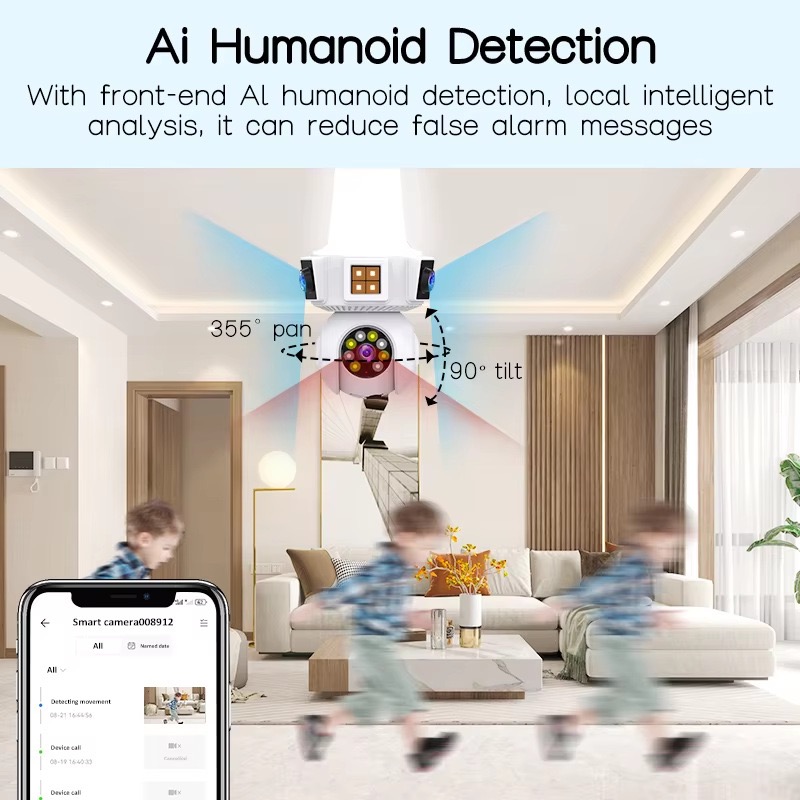 6MP V380pro APP Dual Lens Full - Home Security With Ai ulasan dan harga