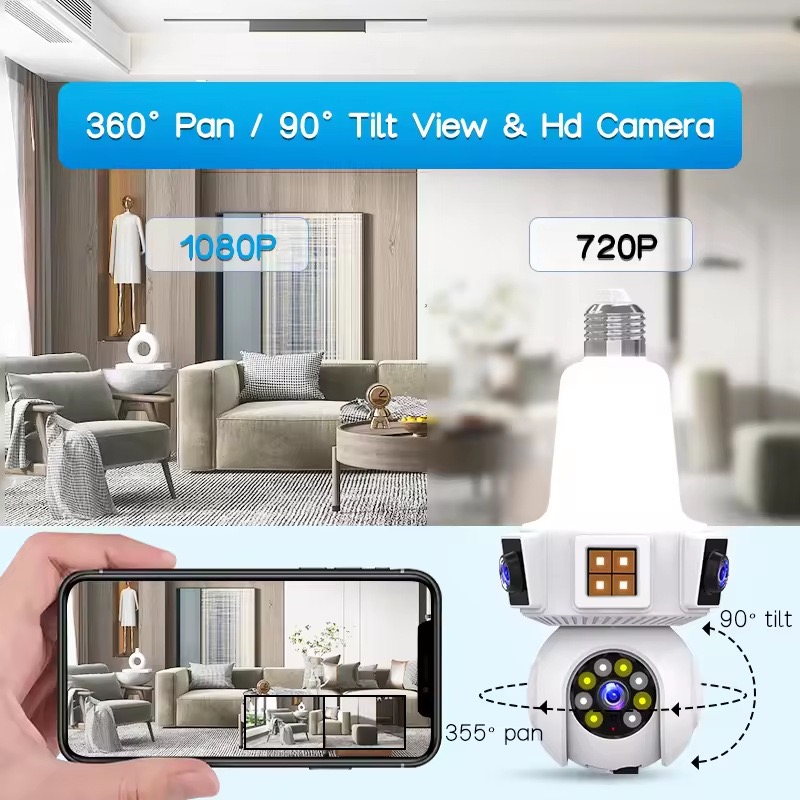 6MP V380pro APP Dual Lens Full - Home Security With Ai ulasan dan harga
