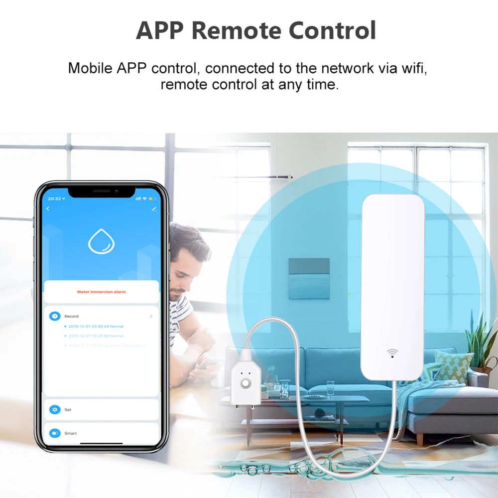 Tuya WiFi Zigbee Water Sensor  - Home Security With Ai ulasan dan harga