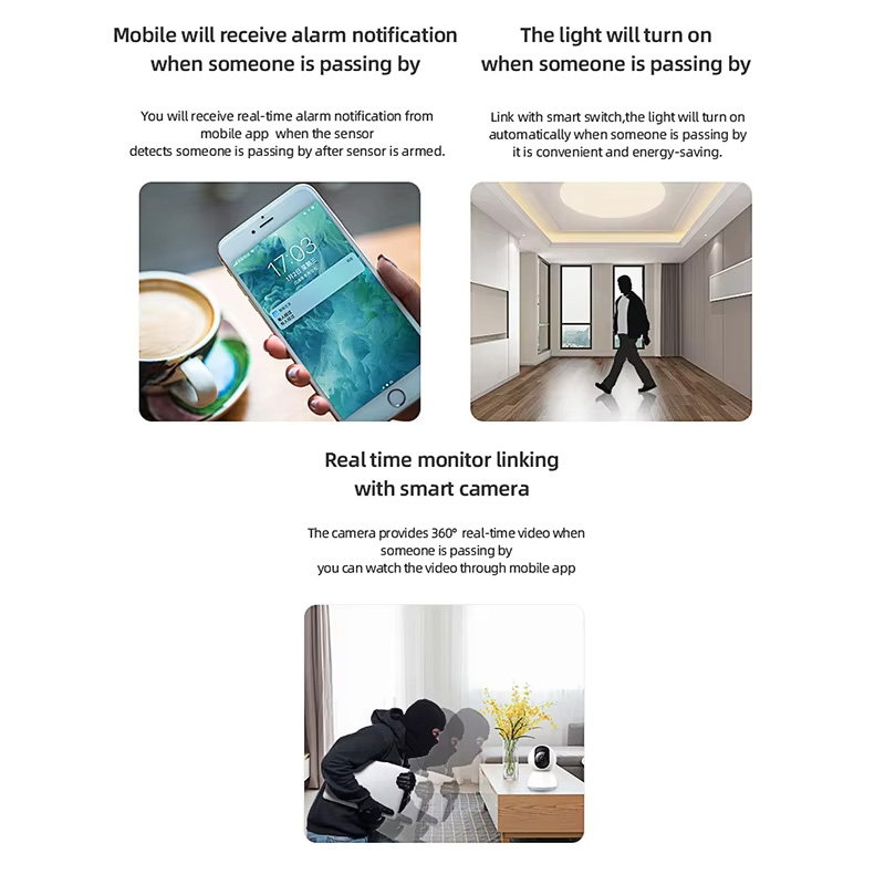Smart PIR Motion Sensor WiFi Z - Home Security With Ai ulasan dan harga