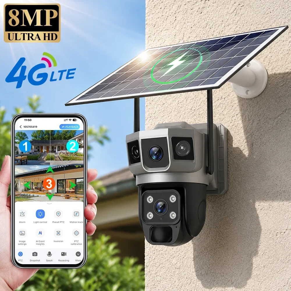 V380 4K 3 Screens 4G Camera So - Home Security With Ai ulasan dan harga