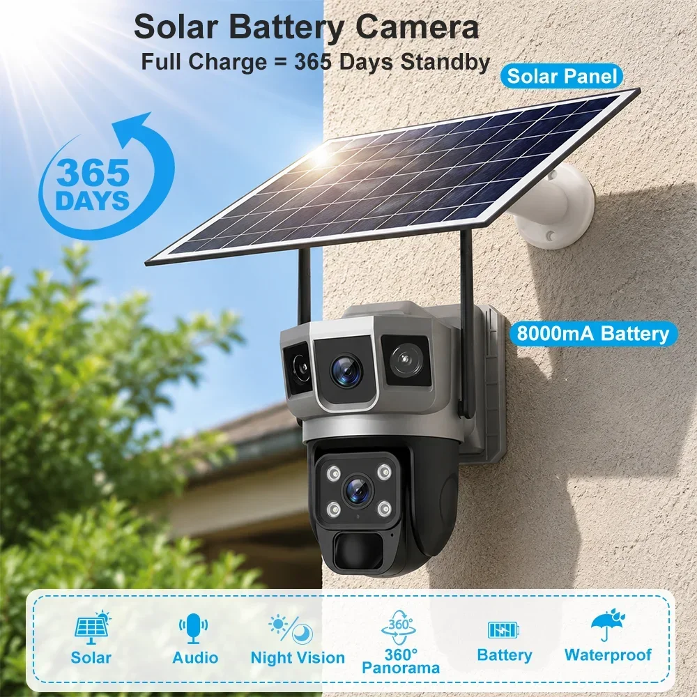V380 4K 3 Screens 4G Camera So - Home Security With Ai ulasan dan harga