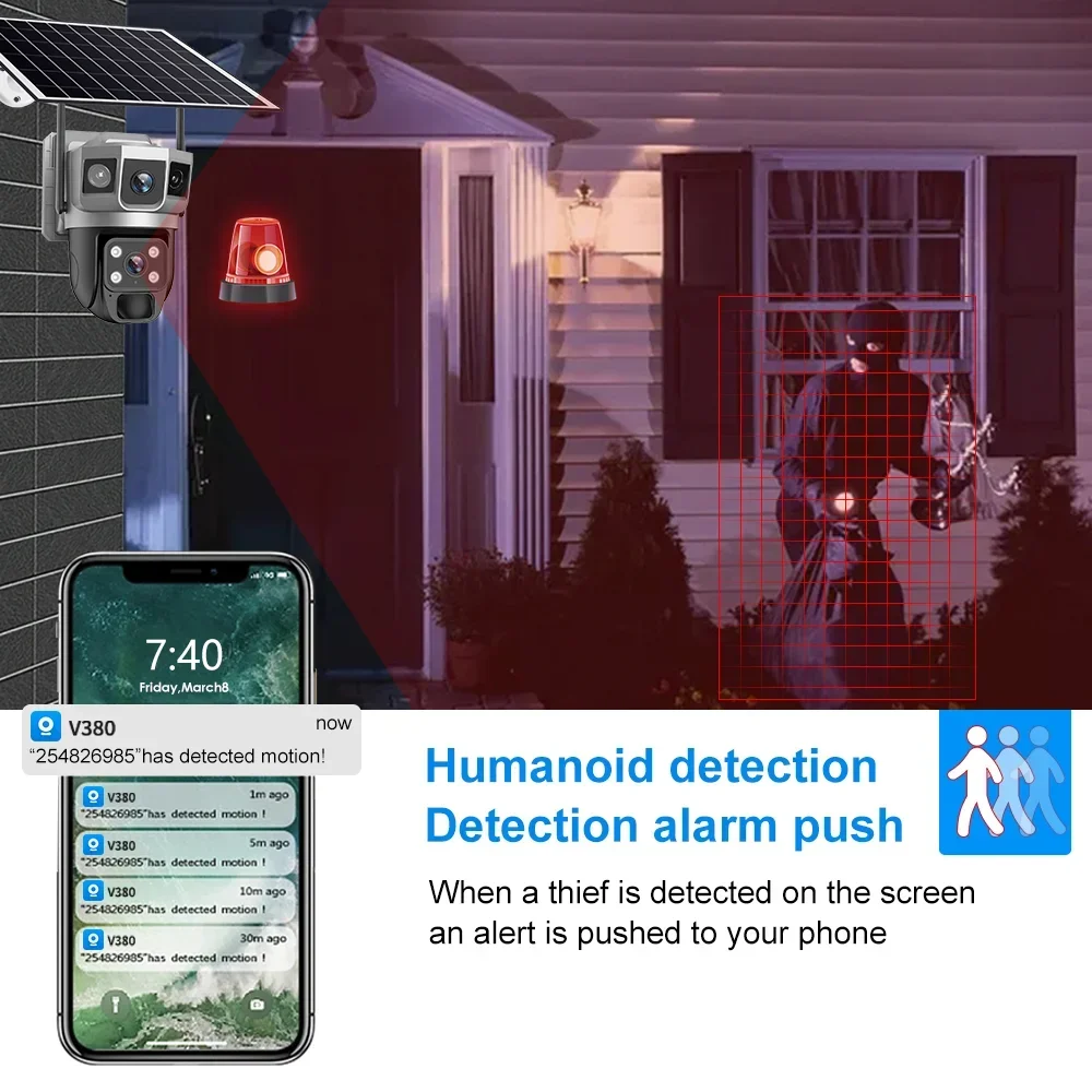 V380 4K 3 Screens 4G Camera So - Home Security With Ai ulasan dan harga