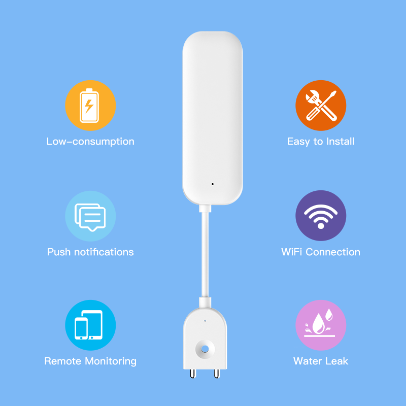 Tuya WiFi ZigBee Water Sensor  - Home Security With Ai ulasan dan harga