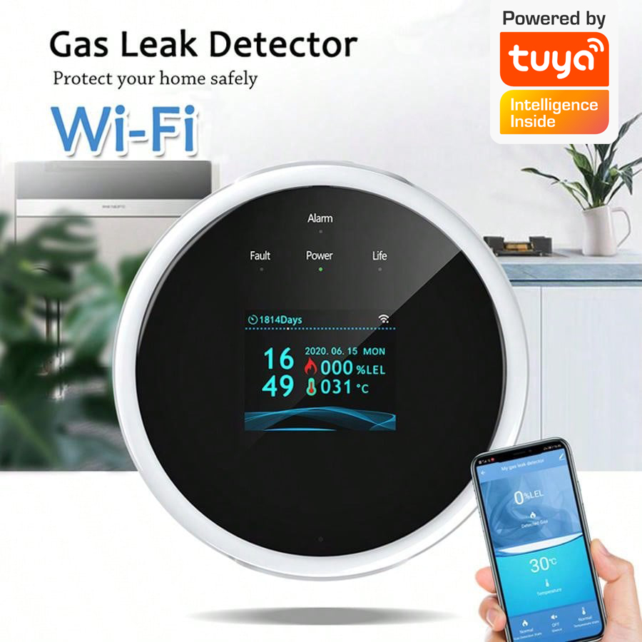 2.4G WiFi Gas Alarm Sensor Com - Home Security With Ai ulasan dan harga