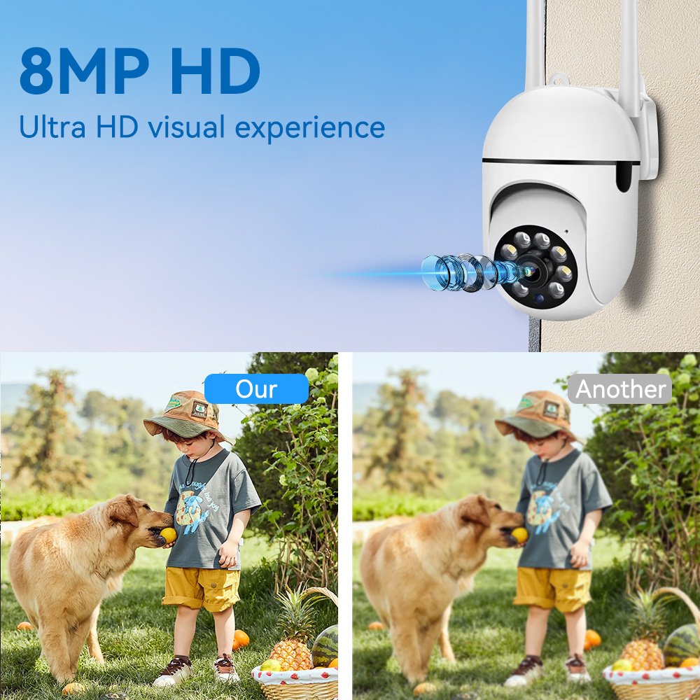 8MP 2.4G Wifi IP CCTV Camera C - Home Security Lights Outdoors ulasan dan harga