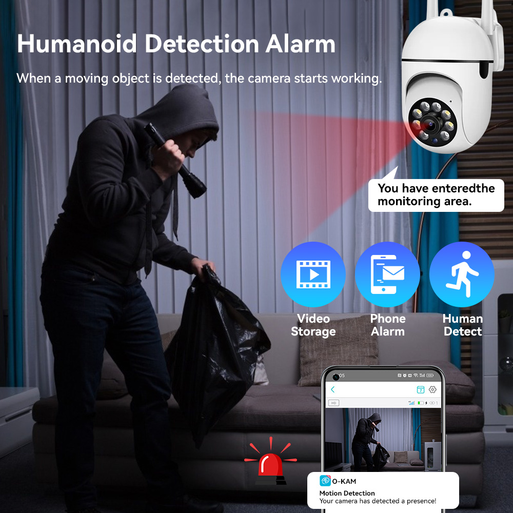 8MP 2.4G Wifi IP CCTV Camera C - Home Security Lights Outdoors ulasan dan harga