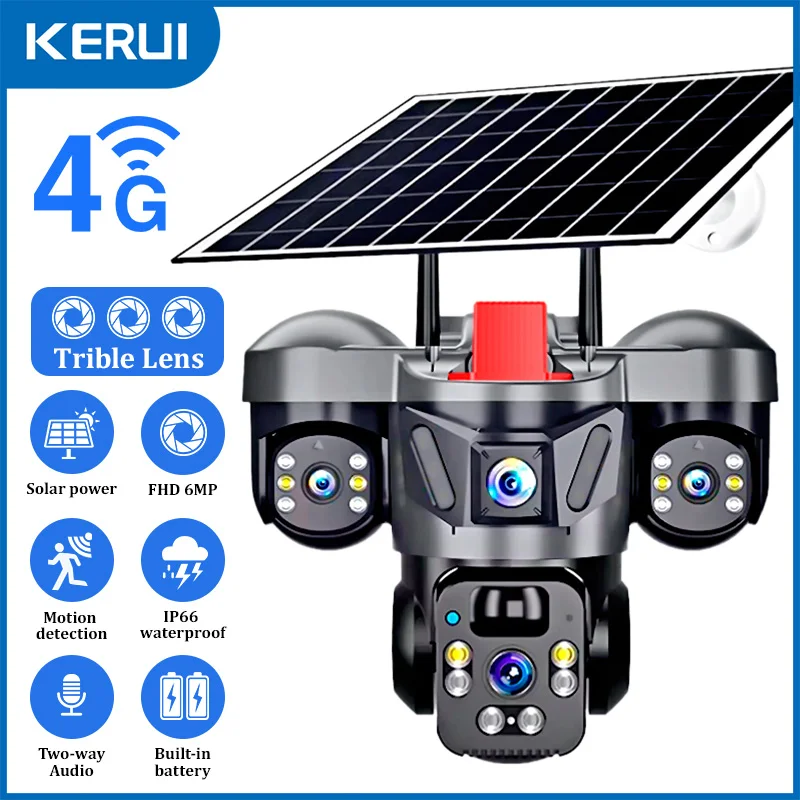 KERUI Outdoor PTZ 6MP 4G SIM W - Home Security Adt ulasan dan harga