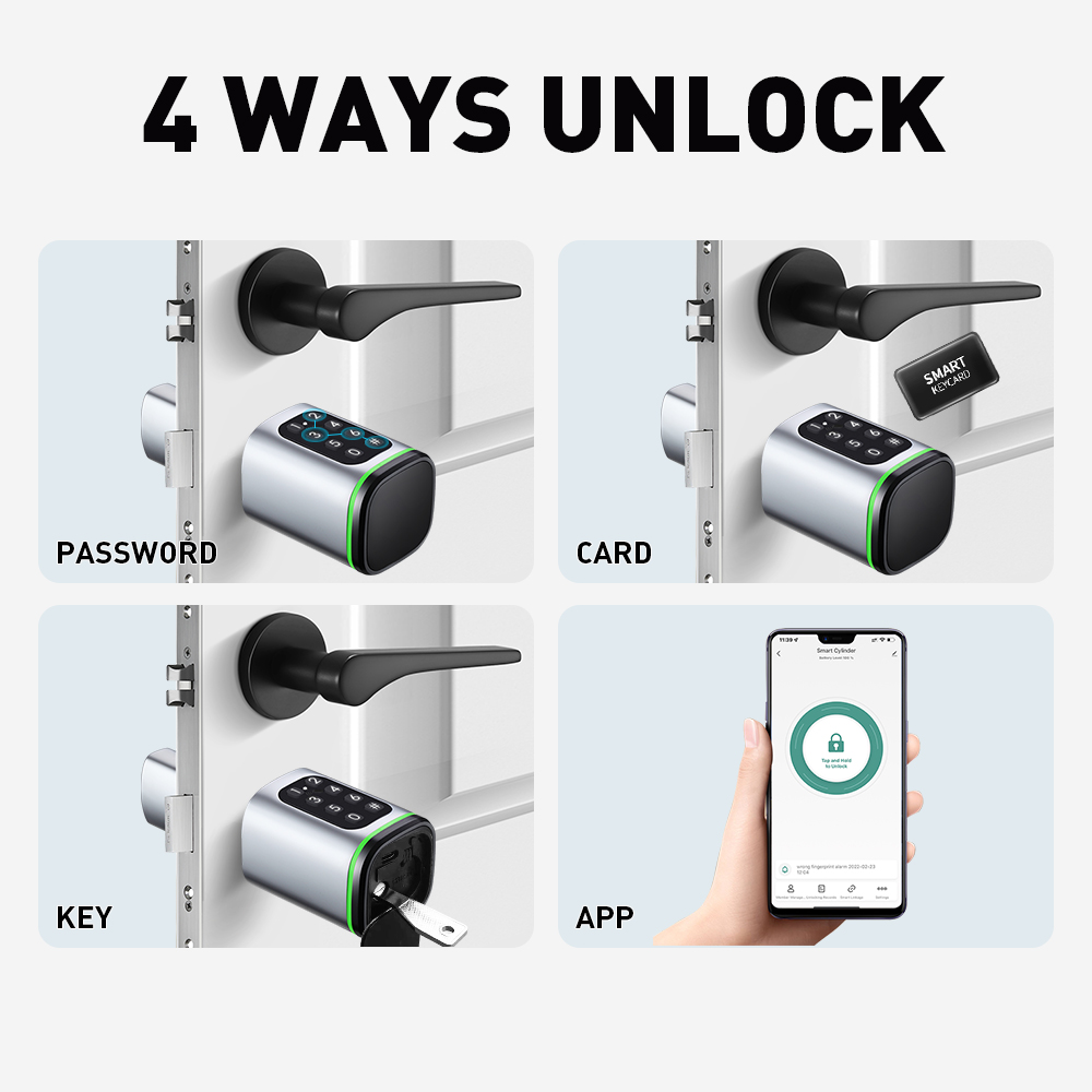 Smart Cylinder Lock Tuya 60-90 - Home Security Packages ulasan dan harga