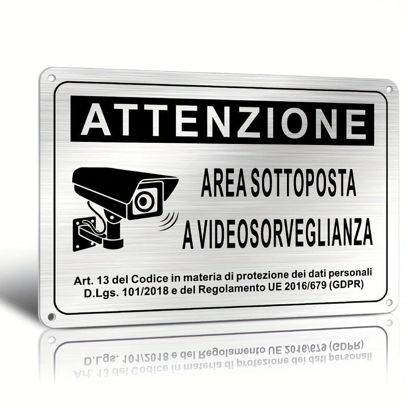 Italian Security Sign 20X30cm  - Home Security Camera ulasan dan harga