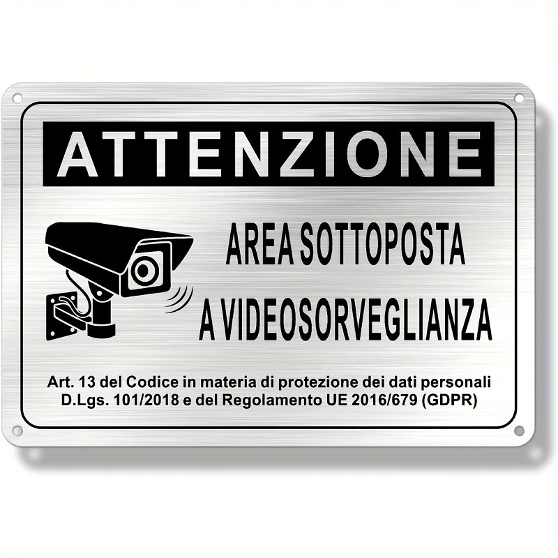 Italian Security Sign 20X30cm  - Home Security Camera ulasan dan harga