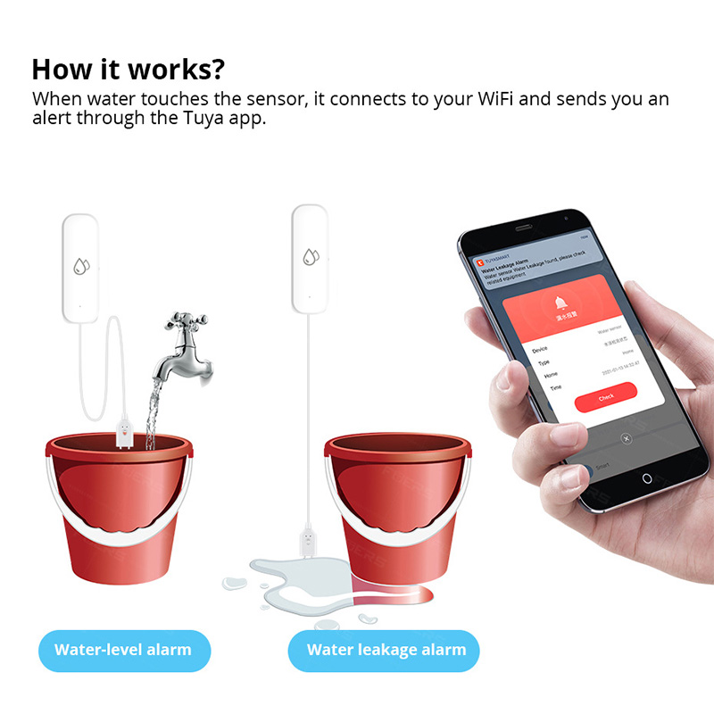 Tuya WiFi Water Leakage Alarm  - Home Security Monitoring ulasan dan harga